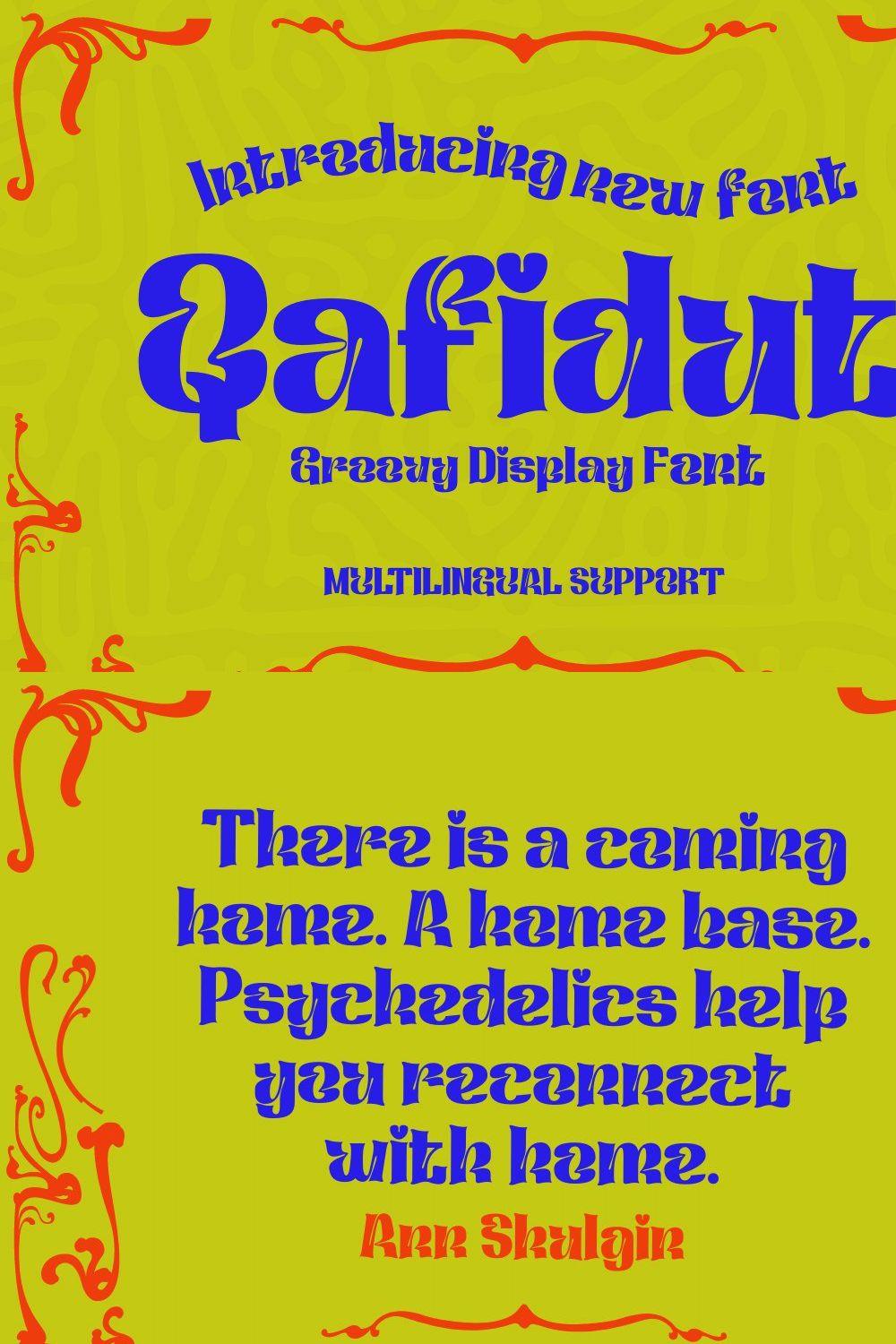 Qafidut | Groovy Retro Font pinterest preview image.