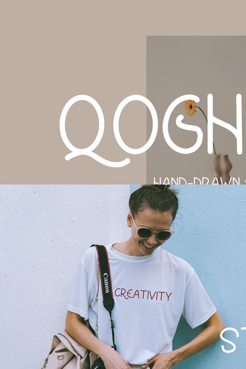 QOGHURA | handwritten sans serif pinterest preview image.