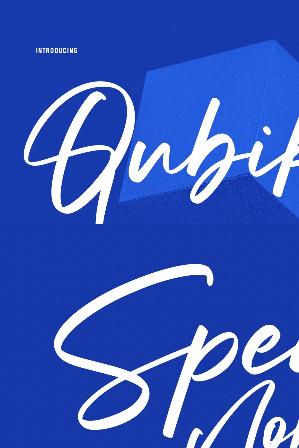 Qubikals Handwritten Script Font pinterest preview image.