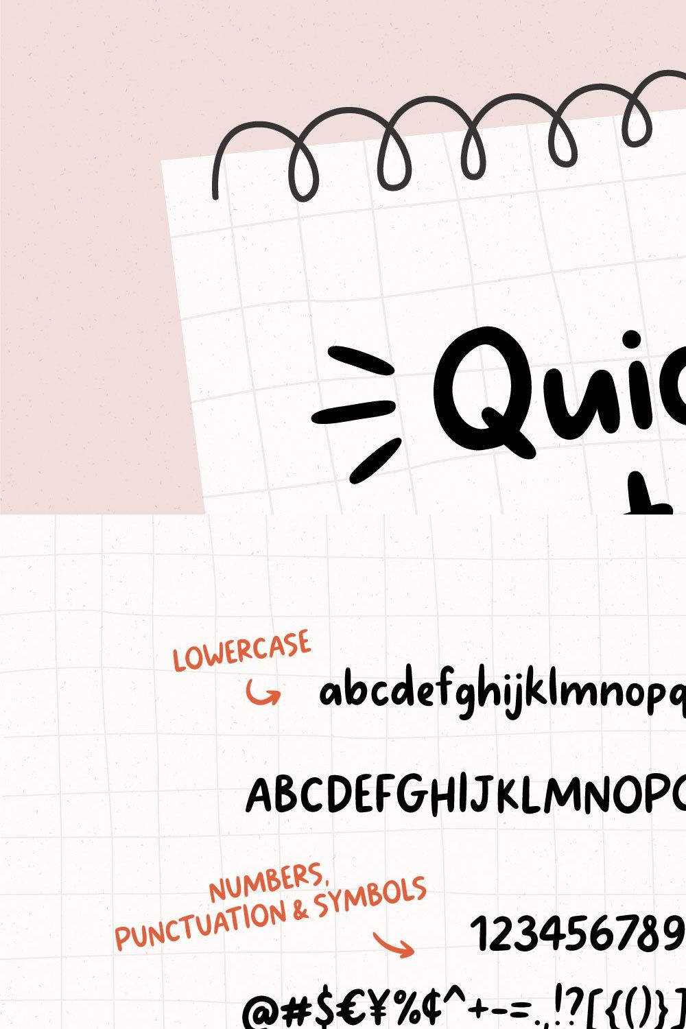 Quick notes | Handwritten Font pinterest preview image.