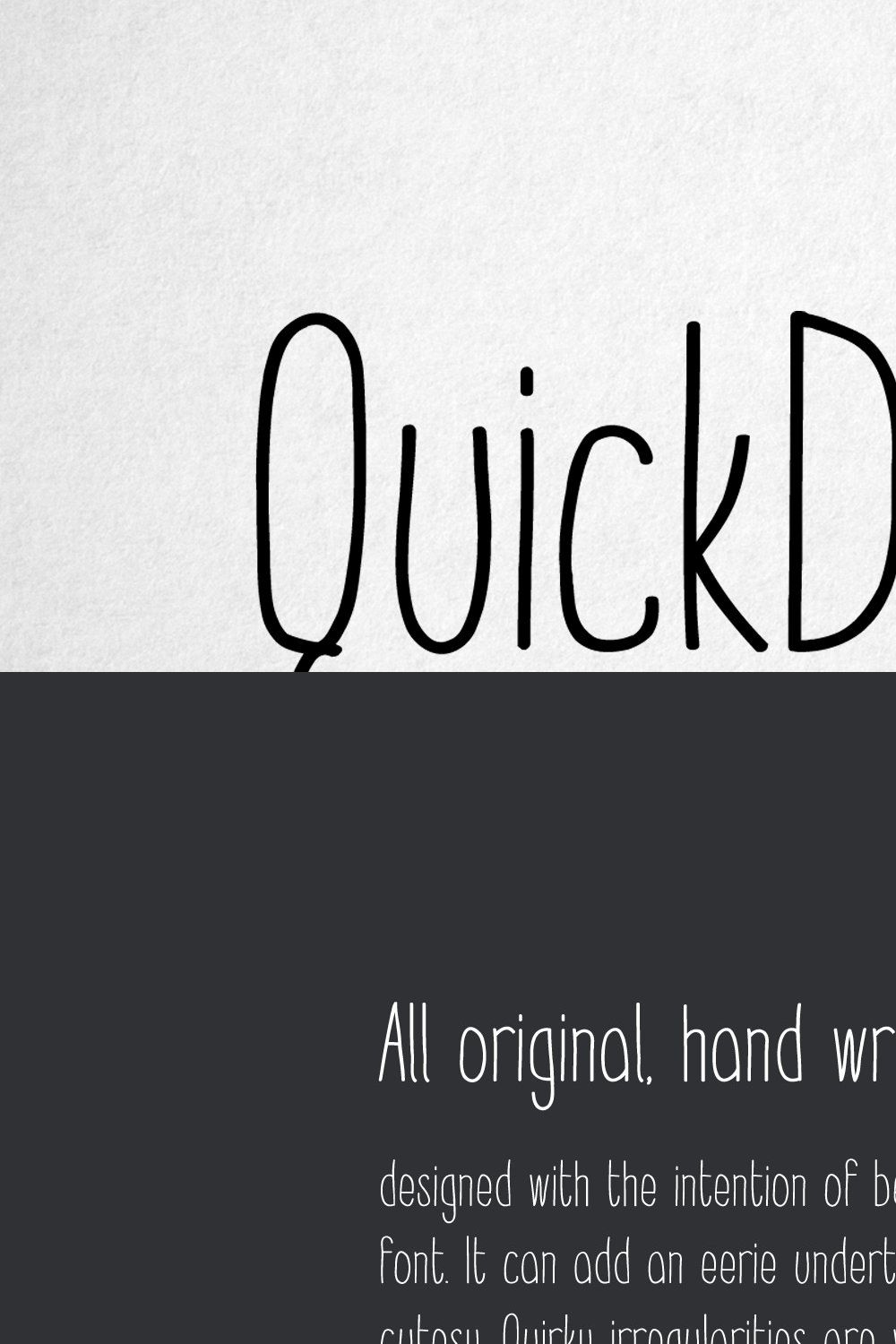 QuickDeath - Hand Drawn Font pinterest preview image.