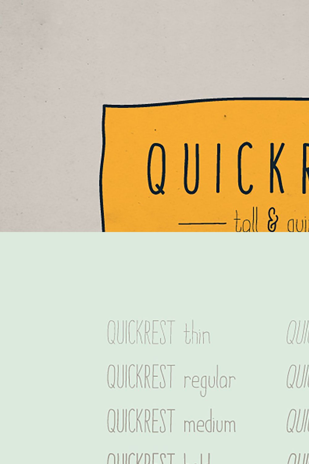 Quickrest Family – Hand Drawn Font pinterest preview image.