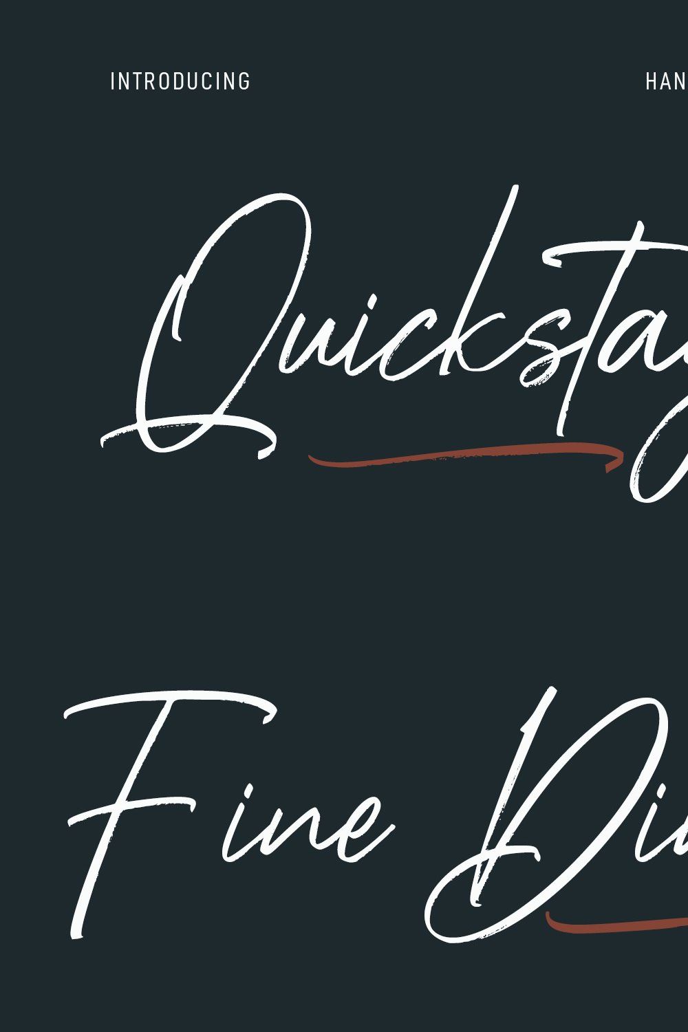 Quickstages Brush Script Font pinterest preview image.