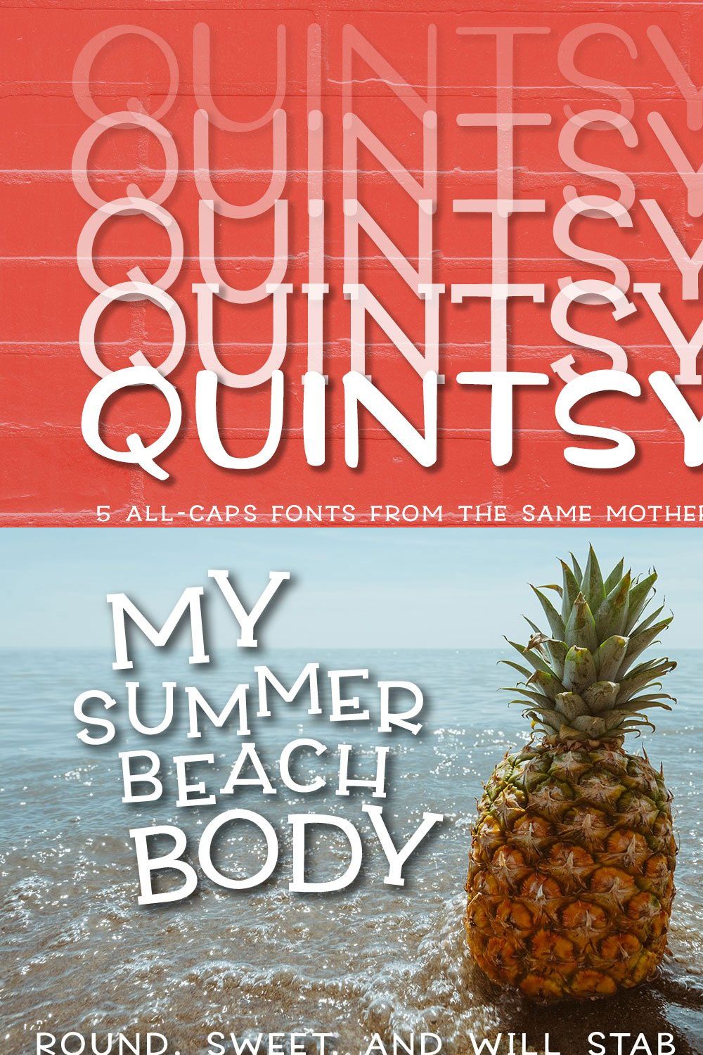 Quintsy - a five-font set! pinterest preview image.