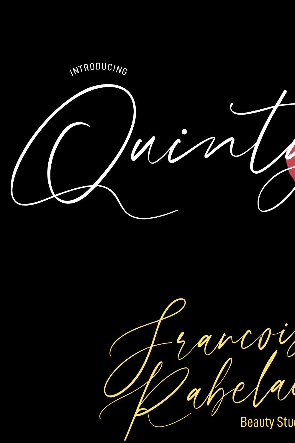 Quintys Calligraphy Script Font pinterest preview image.