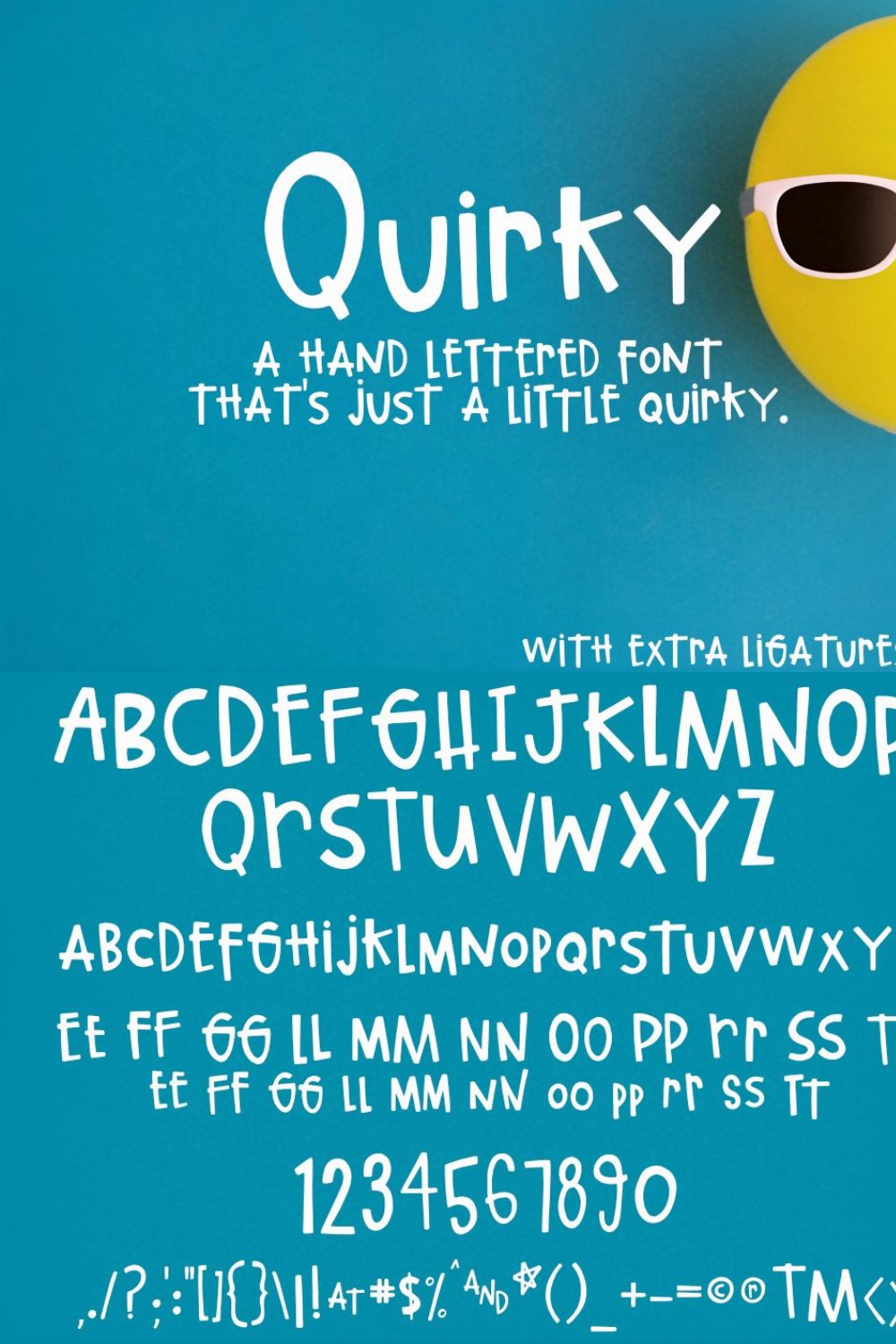 Quirky Hand-lettered Font pinterest preview image.