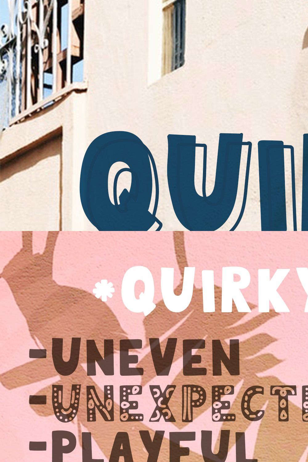 QUIRKY Playful Font Family pinterest preview image.