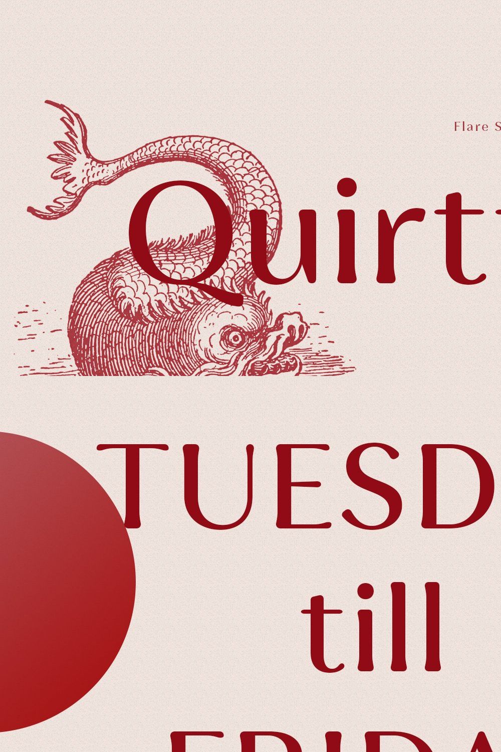 Quirtta Display Flare Serif Font pinterest preview image.