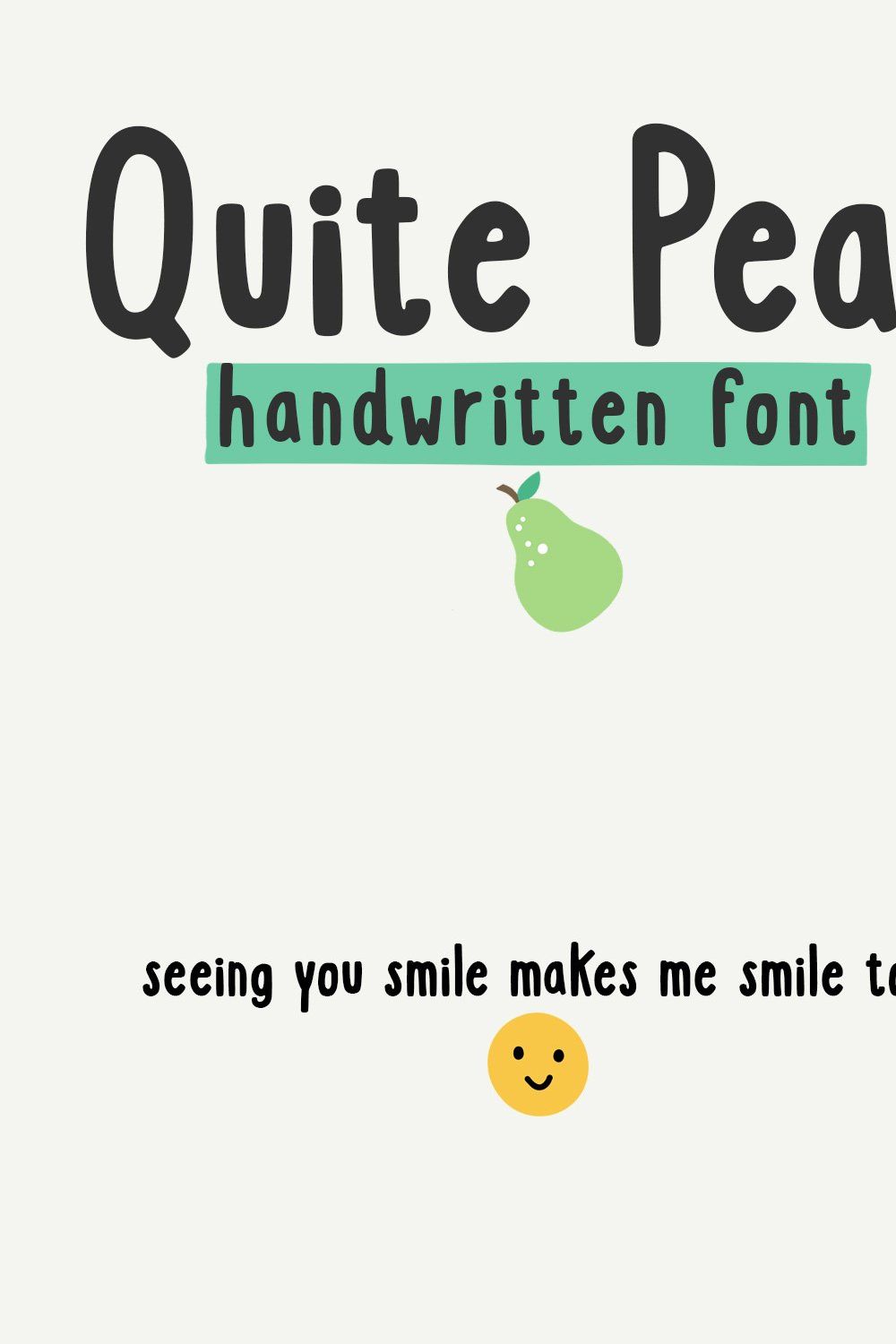 Quite Pear - A Fun Handwritten Font pinterest preview image.