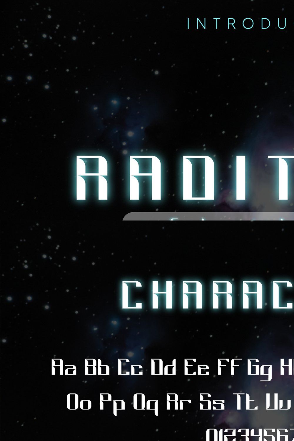 Raditute - Futuristic Font pinterest preview image.