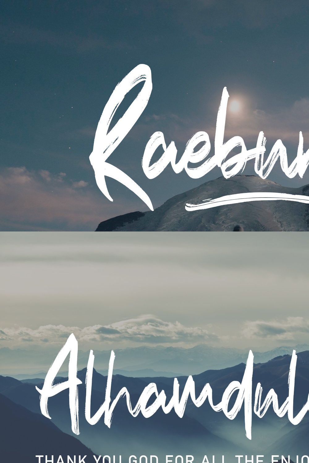 Raeburn - Handwritten Font pinterest preview image.