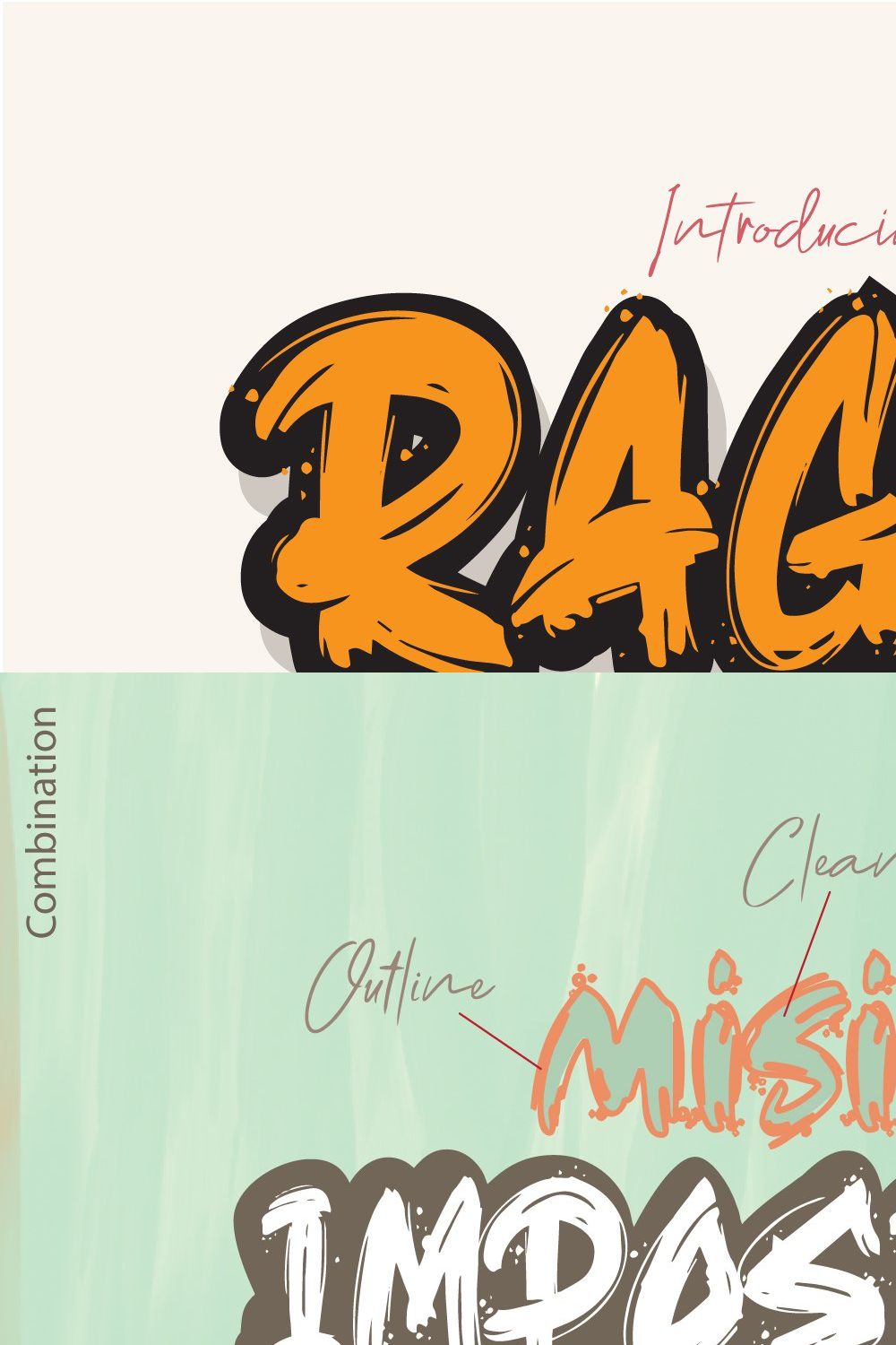 Ragsy | Cartoon layered font pinterest preview image.