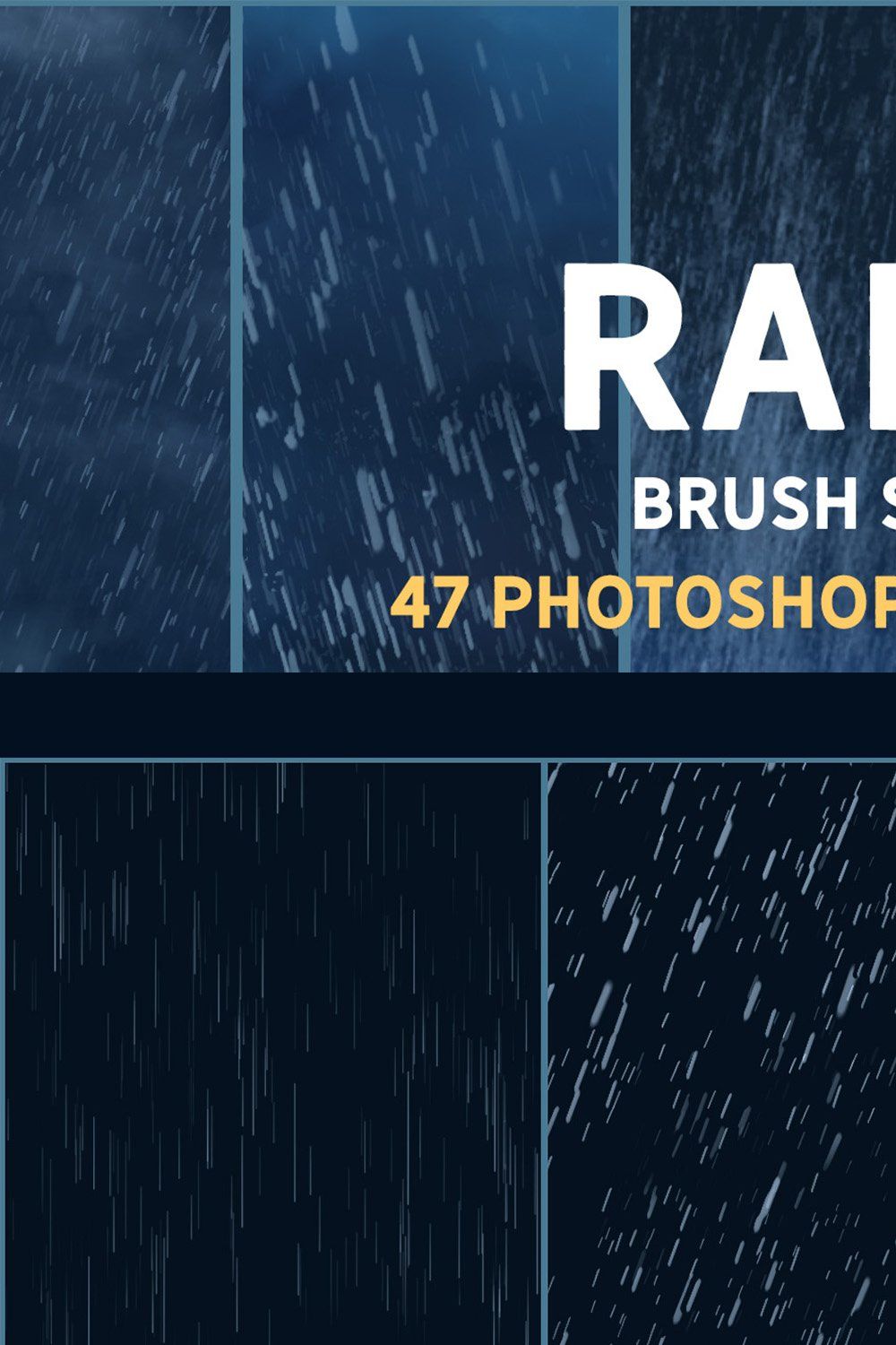 Rain brush set pinterest preview image.