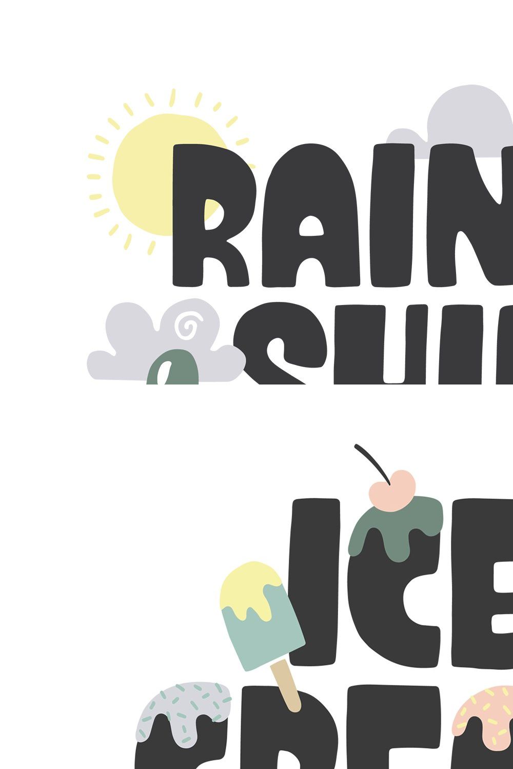 Rain or Shine Font + Doodles! pinterest preview image.