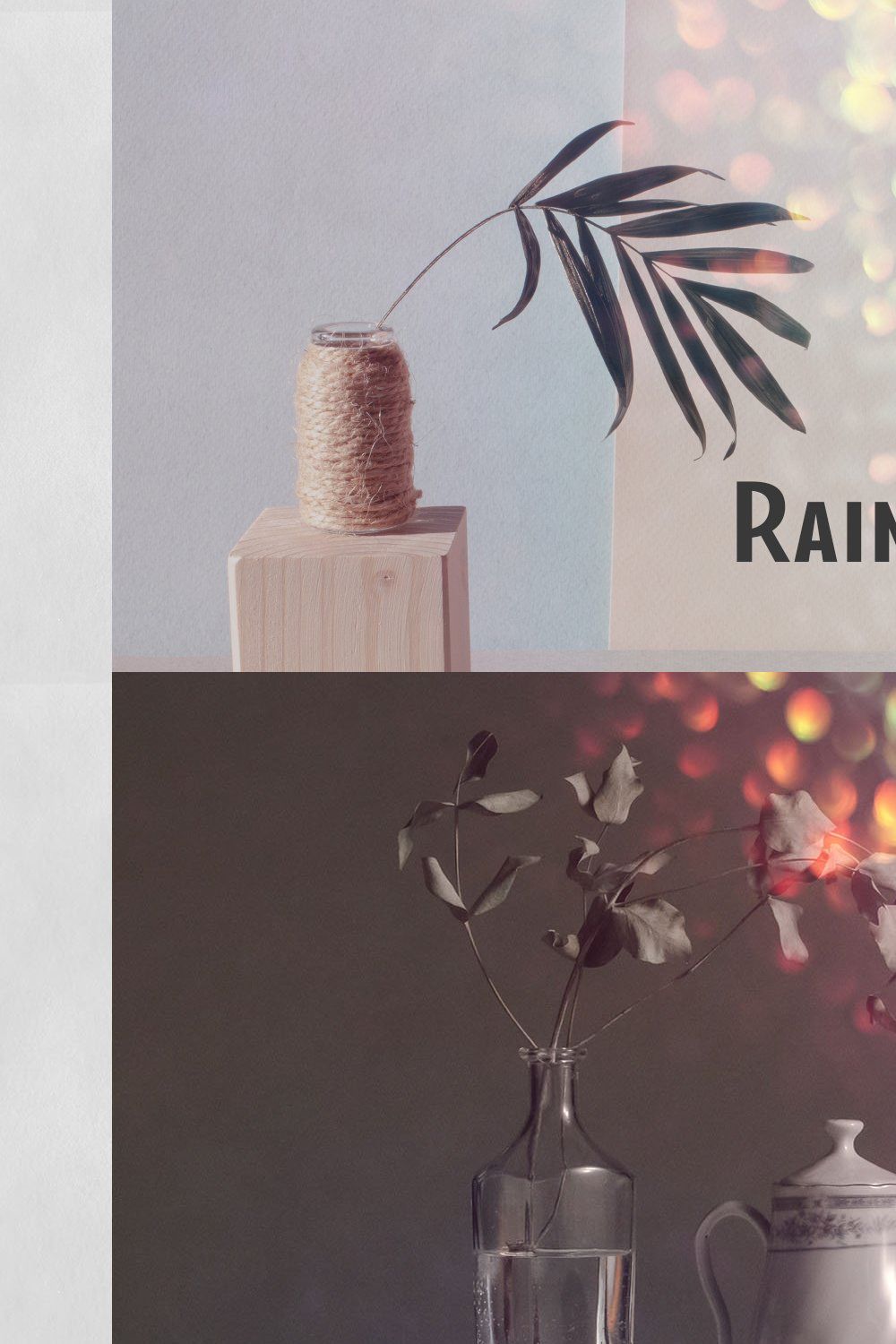 Rainbow Bokeh Effect Overlays pinterest preview image.