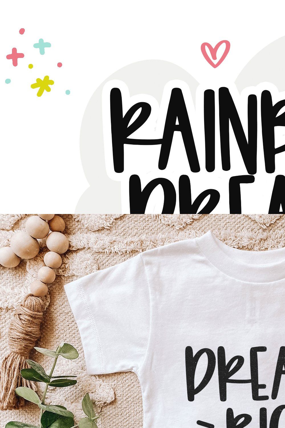 Rainbow Dreams | Font with Extras pinterest preview image.