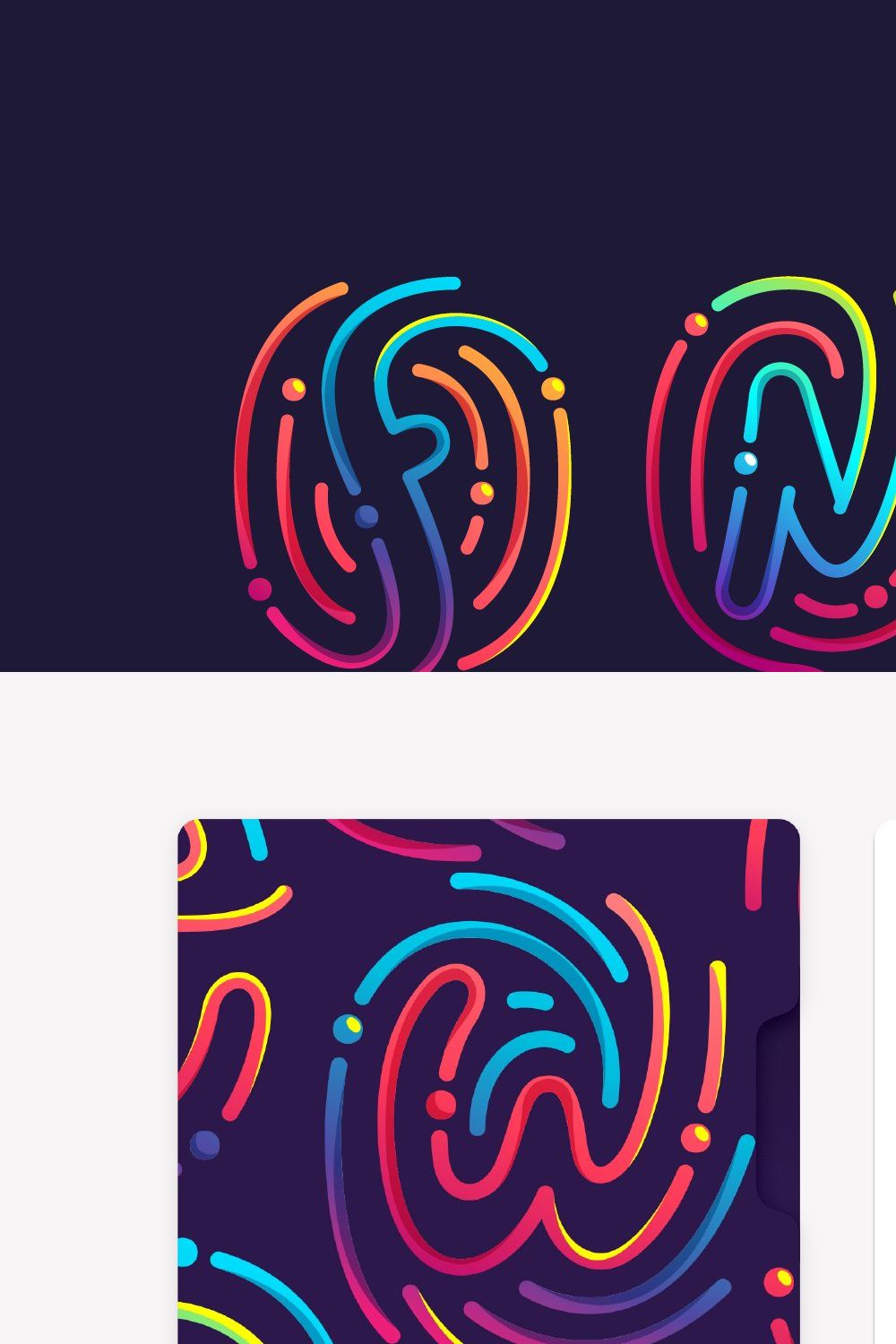 Rainbow Fingerprint Colored Font pinterest preview image.