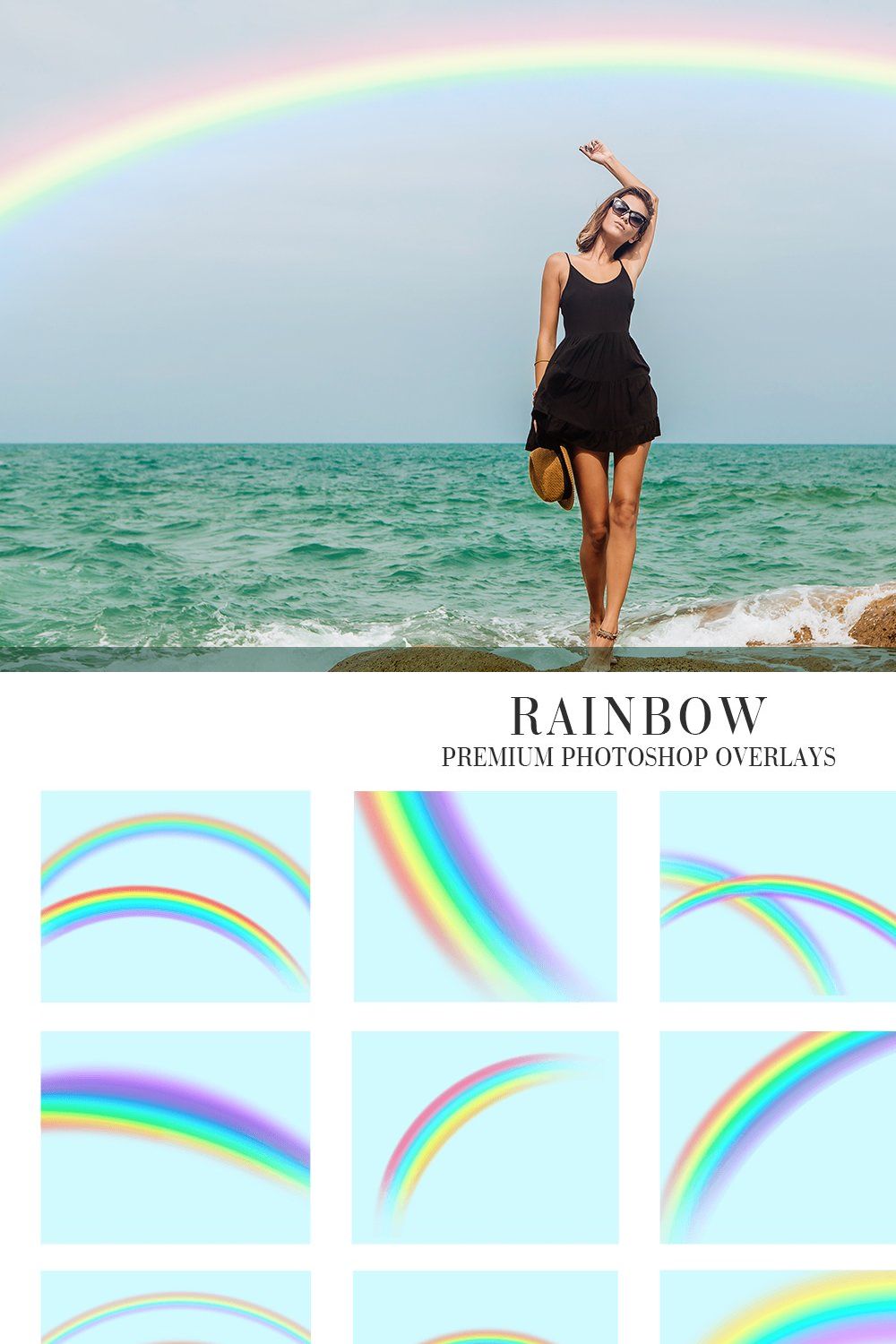 Rainbow Overlays Photoshop pinterest preview image.