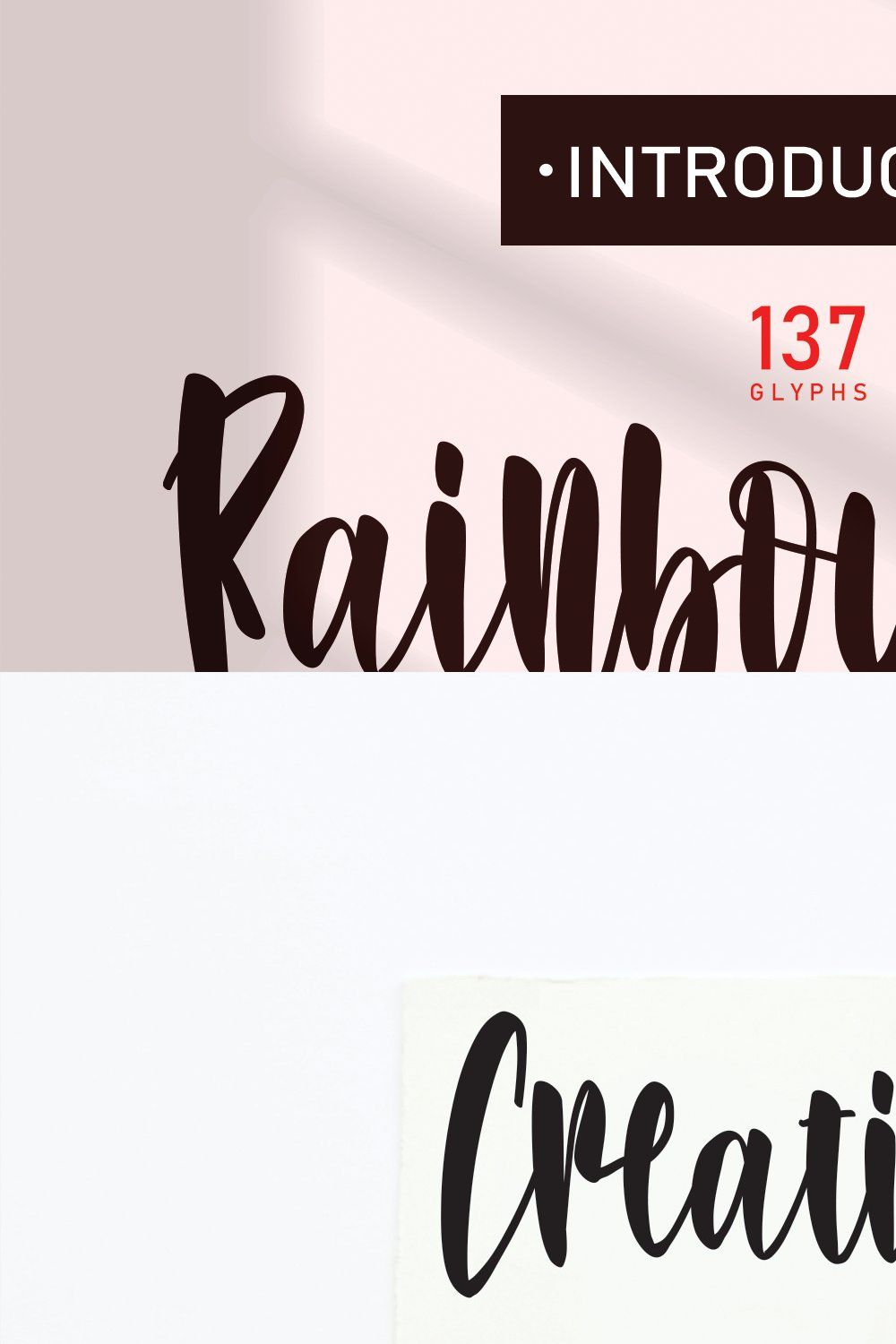 Rainbowcake | Handwriten Font pinterest preview image.