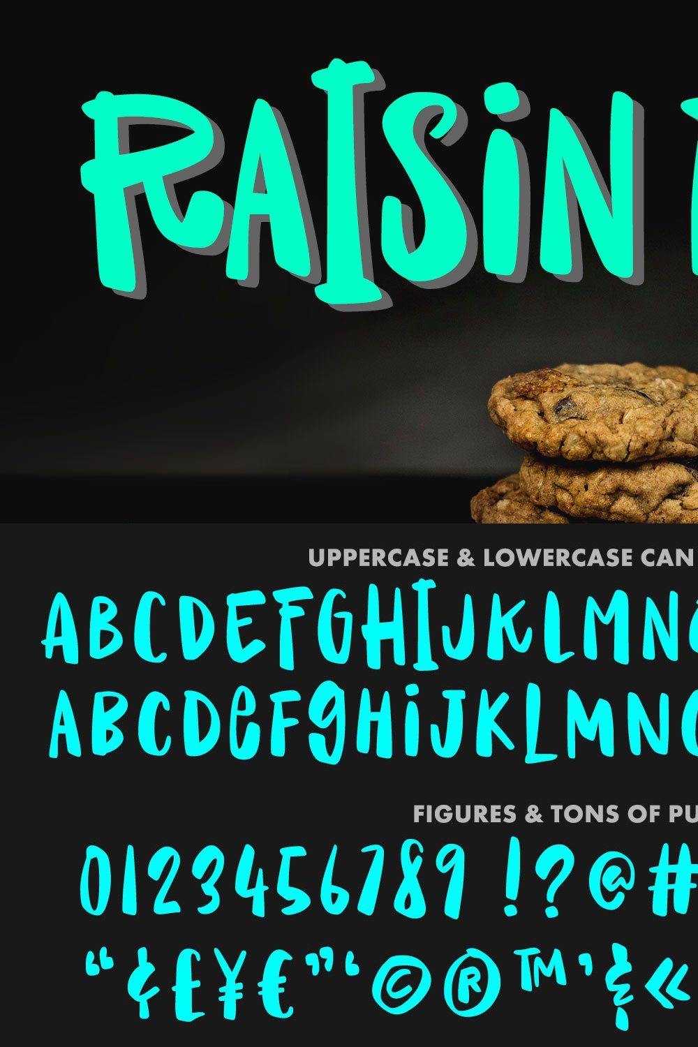 Raisin Rage: a fun & casual font! pinterest preview image.