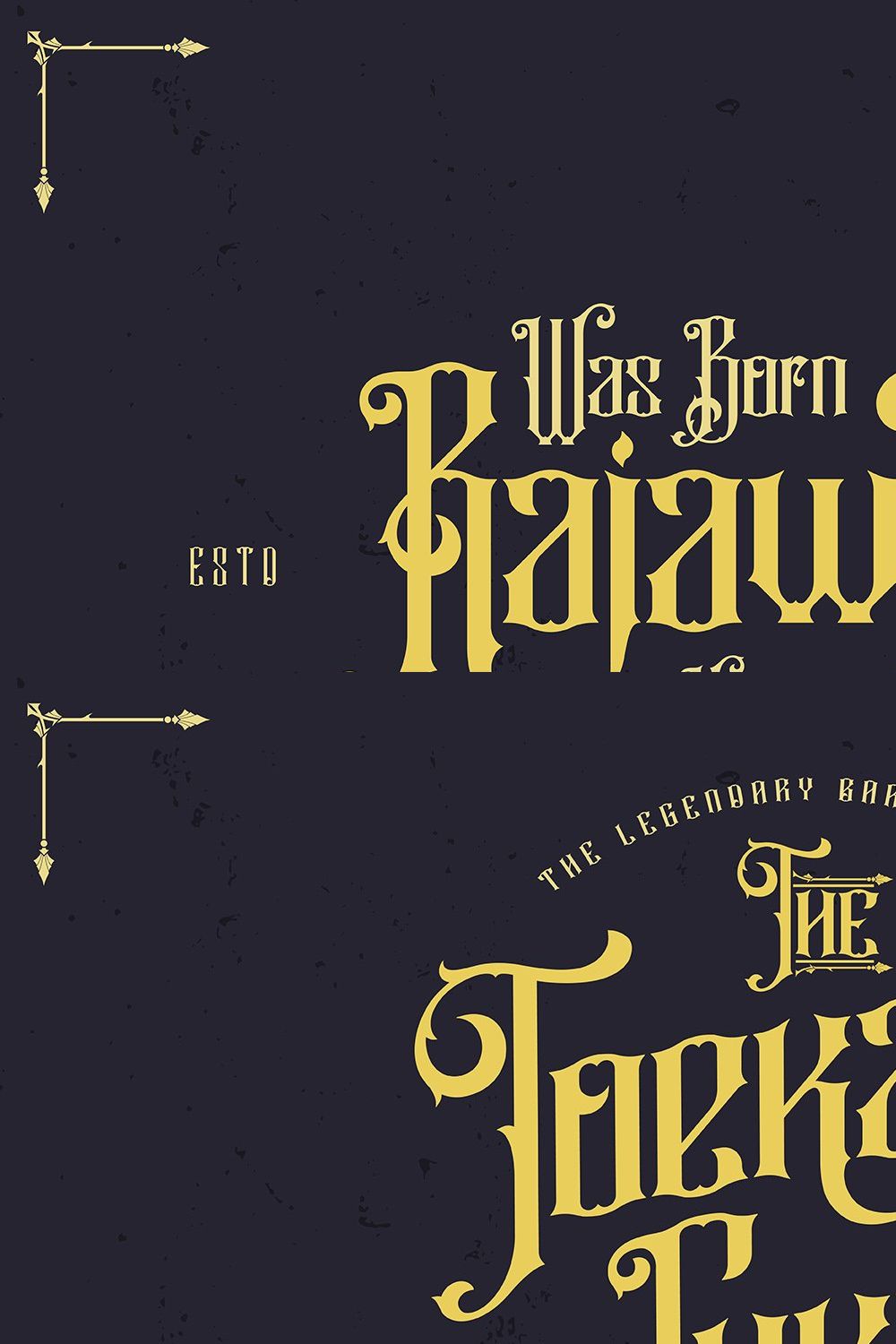 Rajawaley Typeface pinterest preview image.