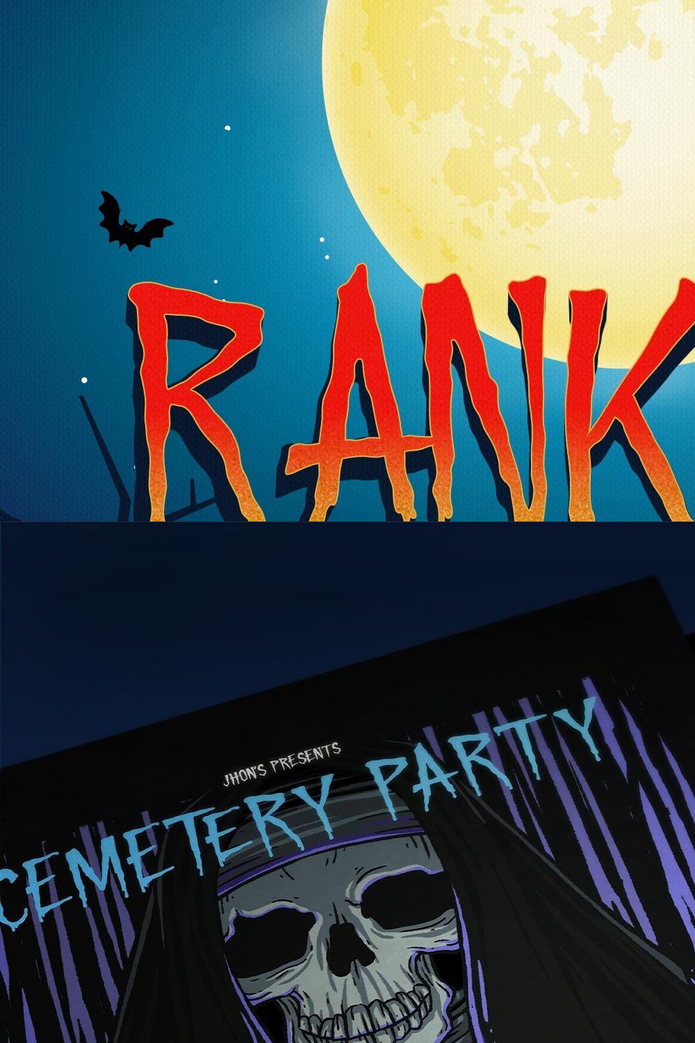 Rankday Halloween Font Plus Bonus pinterest preview image.