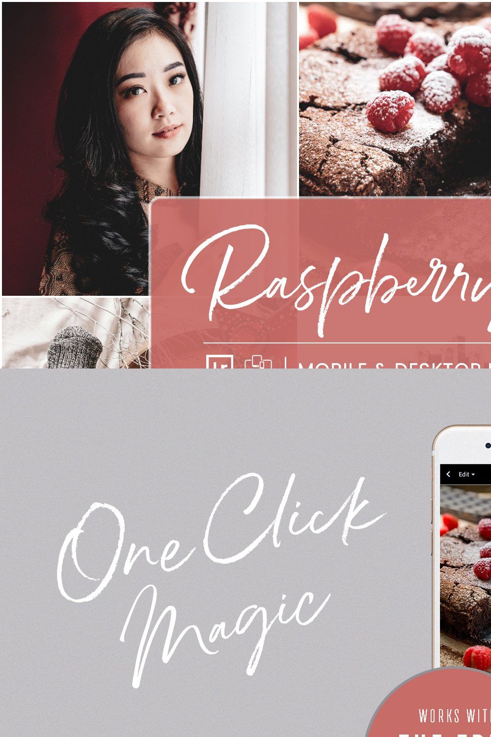 RASPBERRY CAKE LIGHTROOM PRESETS pinterest preview image.