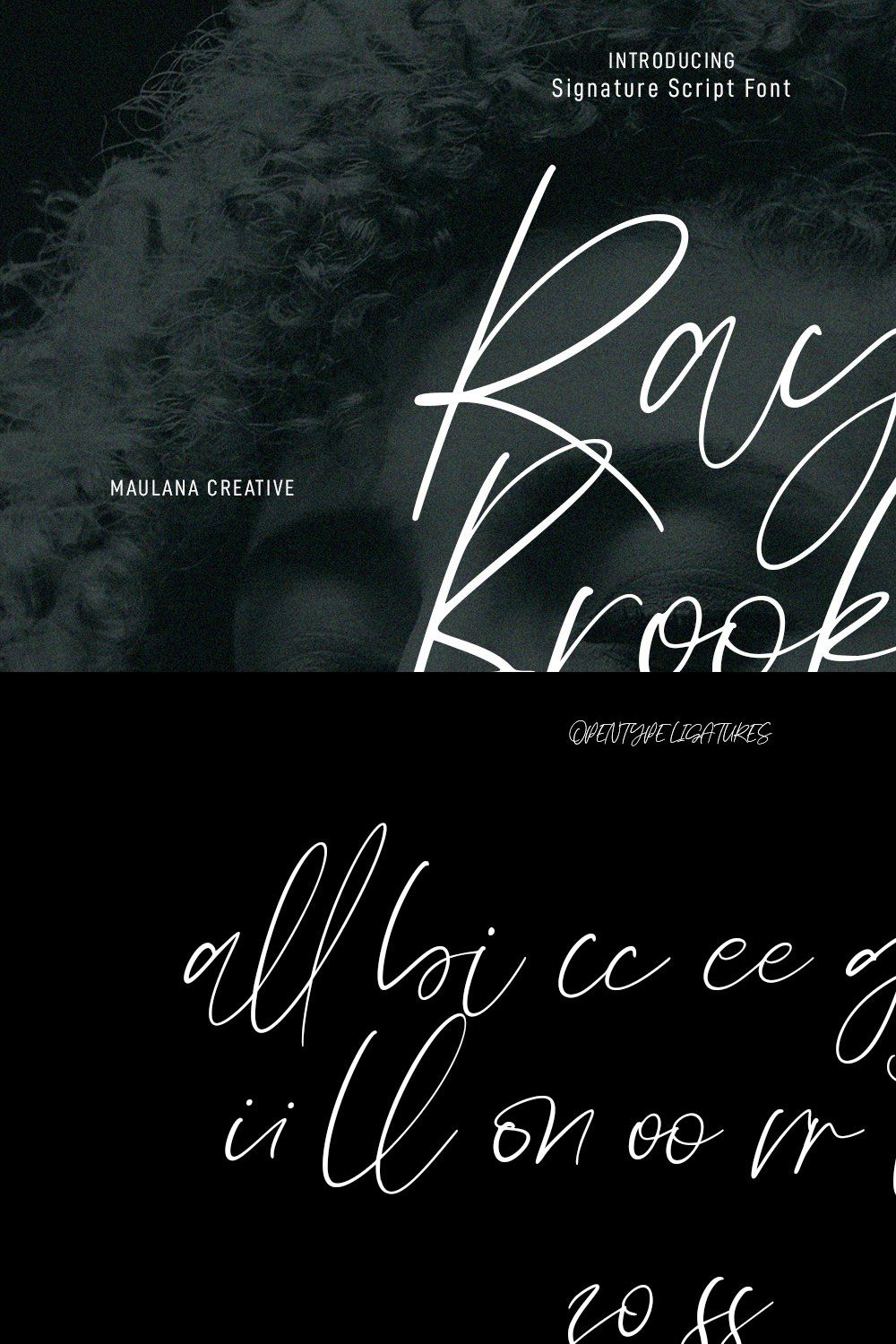 Ray Brooks Script Font pinterest preview image.