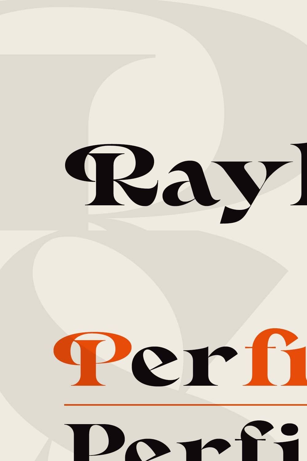 Rayken - Stylish Serif Font pinterest preview image.