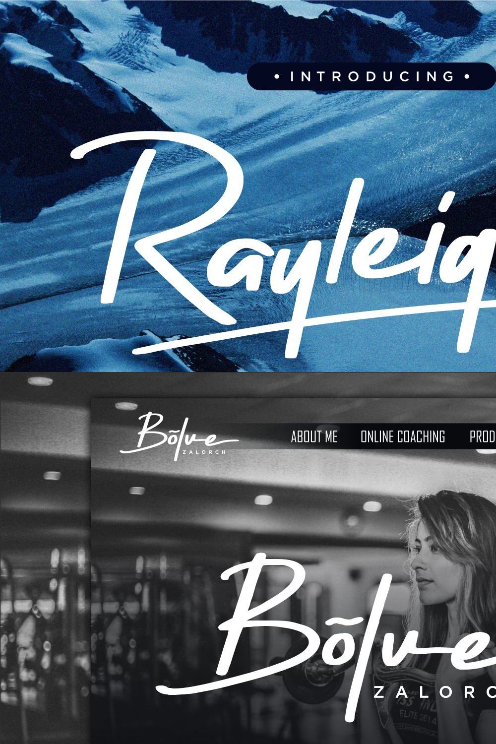 Rayleigh Font pinterest preview image.