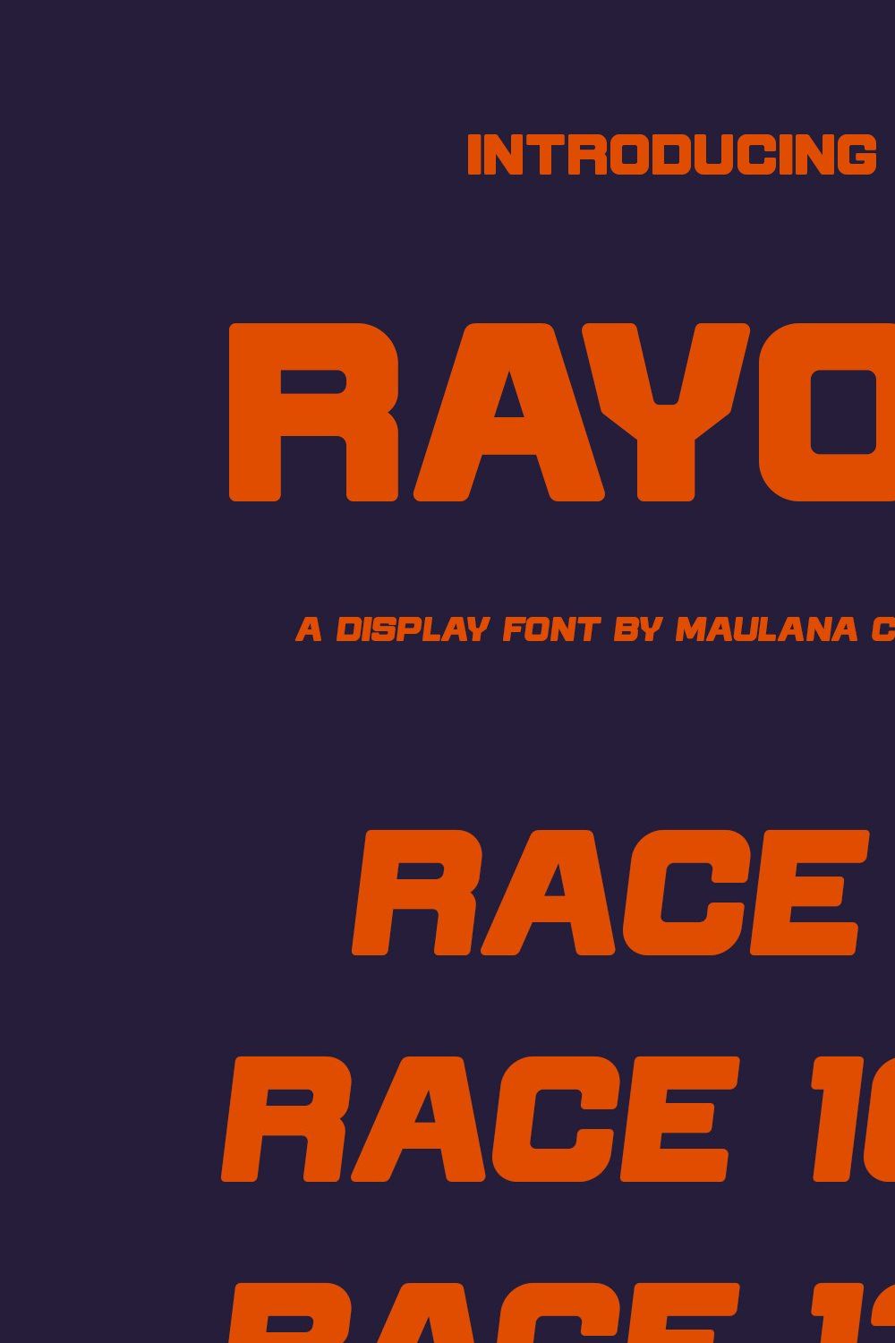 Rayon Display Font pinterest preview image.
