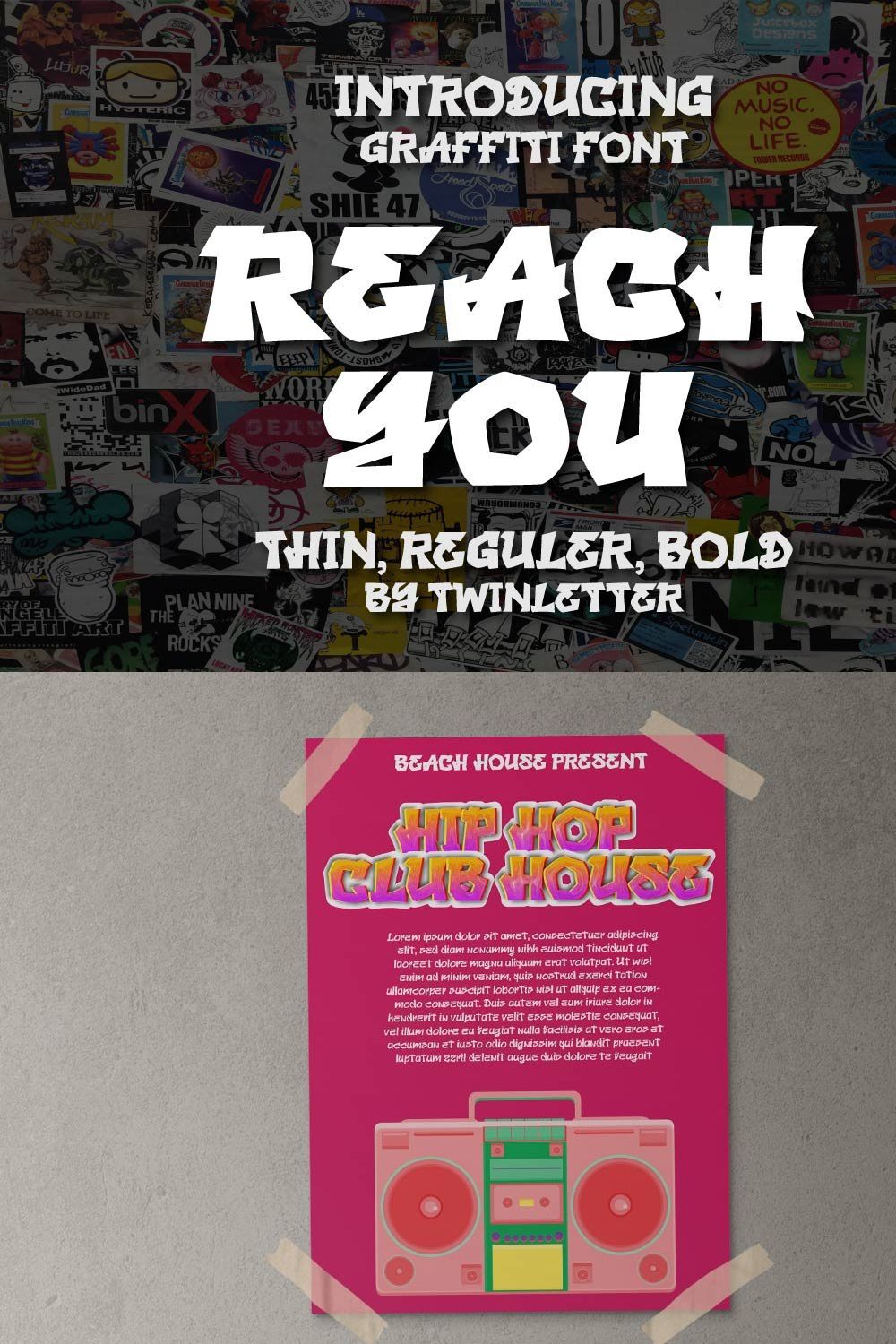 Reach You - Display Graffiti Style pinterest preview image.