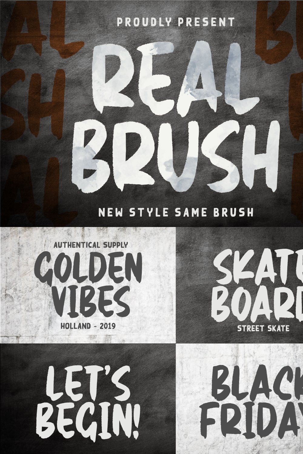 Real Brush - Handbrush Font pinterest preview image.