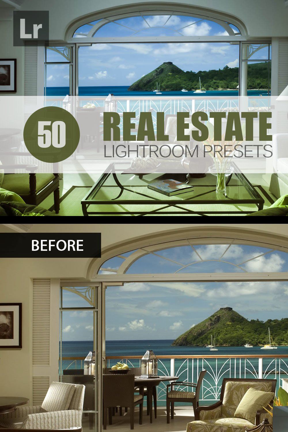 Real Estate Lightroom Presets bundle pinterest preview image.