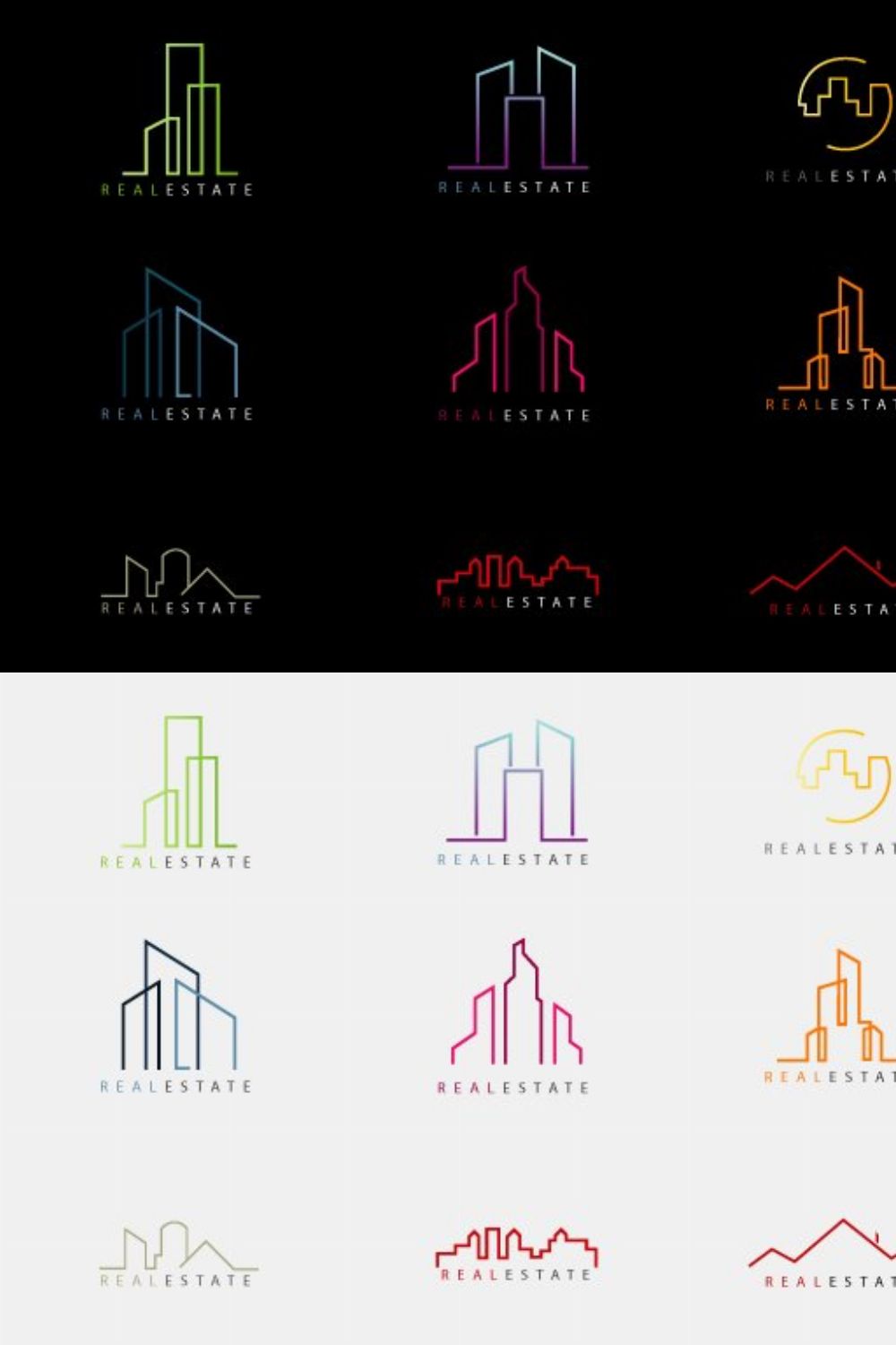 Real Estate Shapes For Logos pinterest preview image.