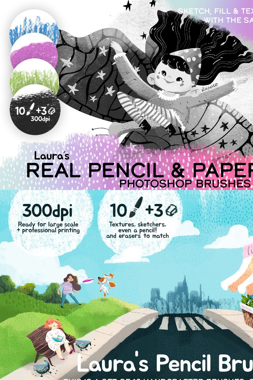 Real Pencil ABR brushes pinterest preview image.