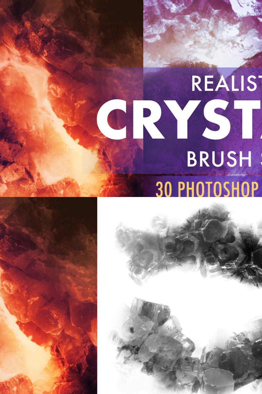 Realistic Crystal 2 Brush Set pinterest preview image.