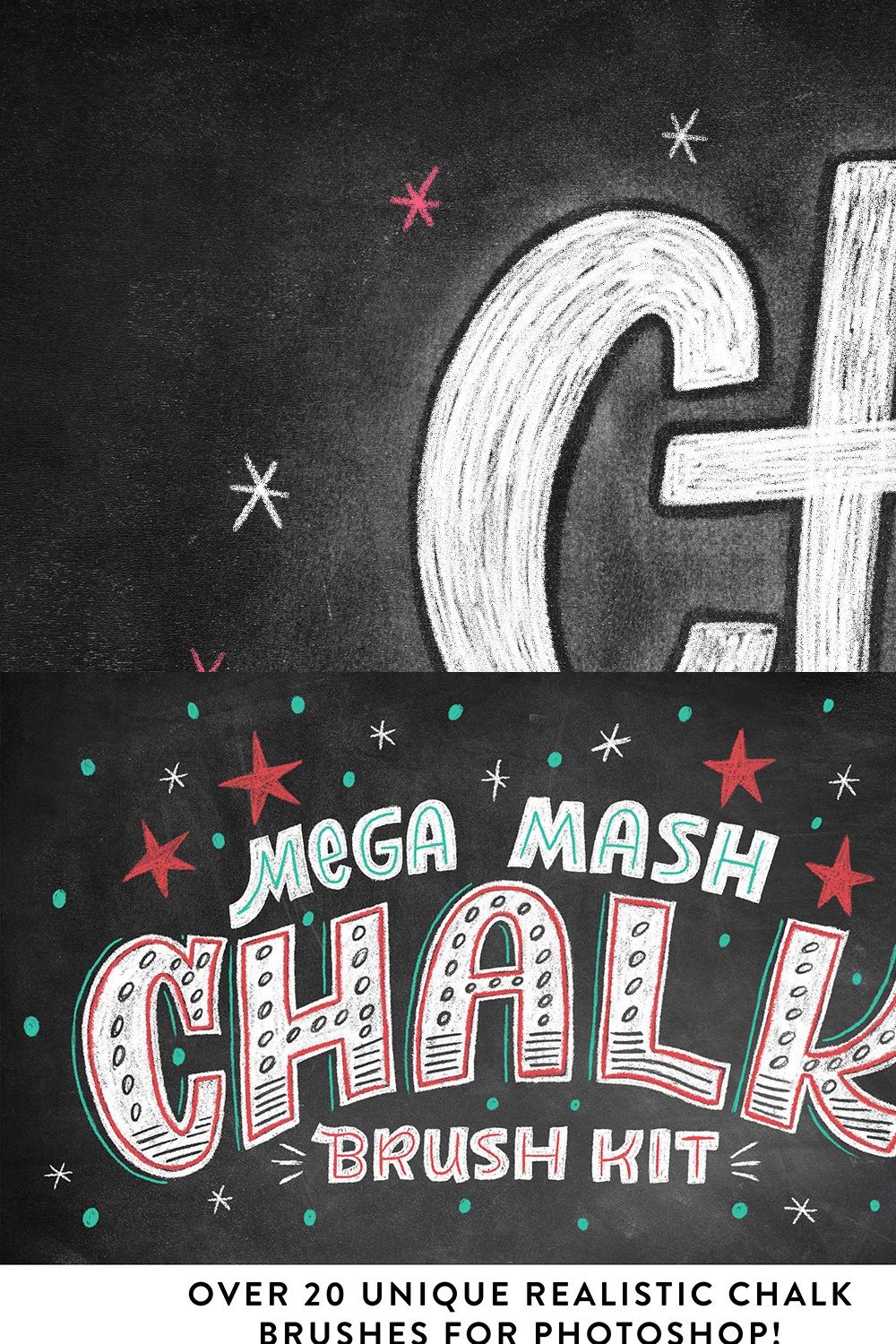 Realistic Photoshop Chalk Brushes! pinterest preview image.