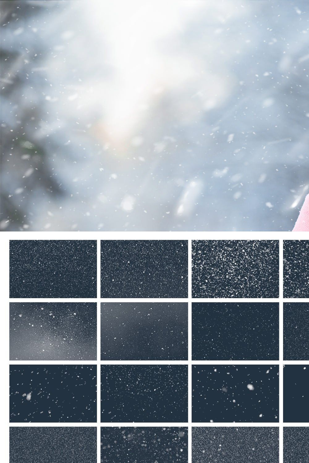 Realistic Snow Photo Overlays pinterest preview image.