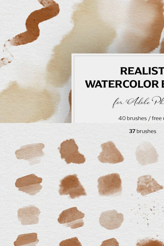 Realistic watercolor brushes - PS – MasterBundles