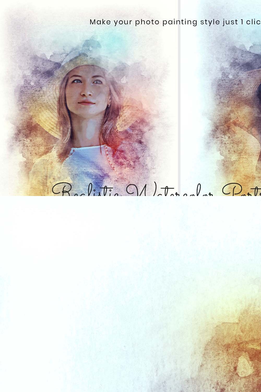 Realistic Watercolor Portrait Art pinterest preview image.