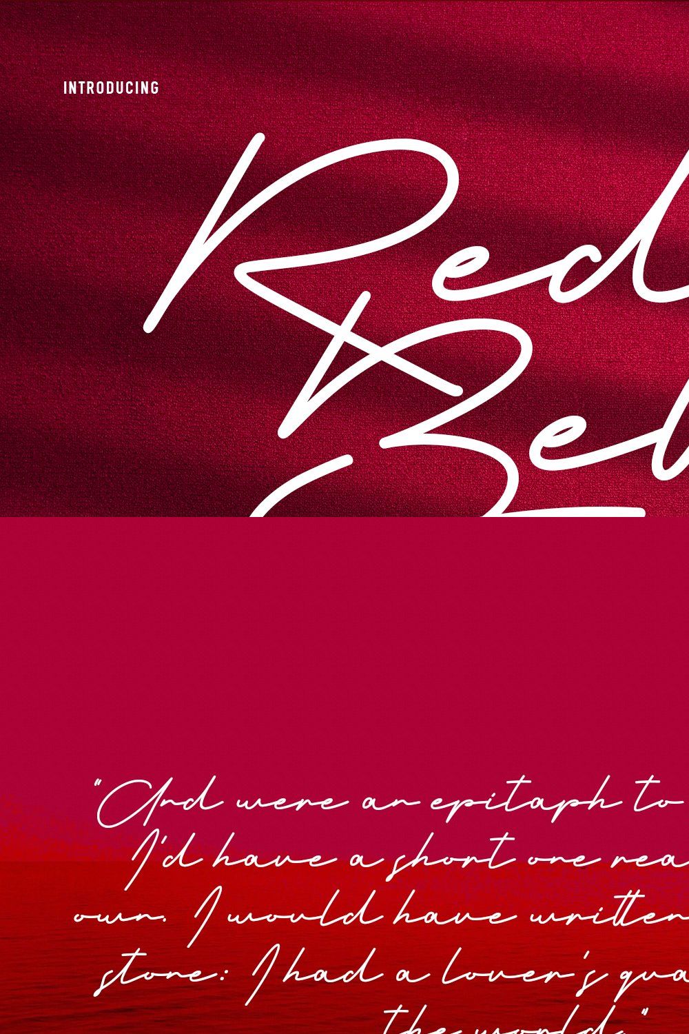 Red Bells Monoline Signature Script pinterest preview image.