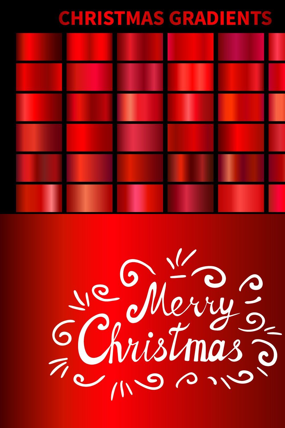 Red Christmas Gradients AI, GRD pinterest preview image.