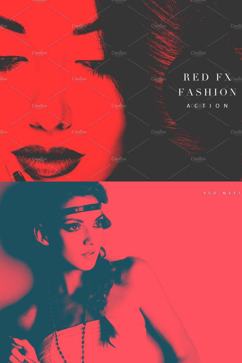 Red FX Fashion (Photoshop Action) pinterest preview image.