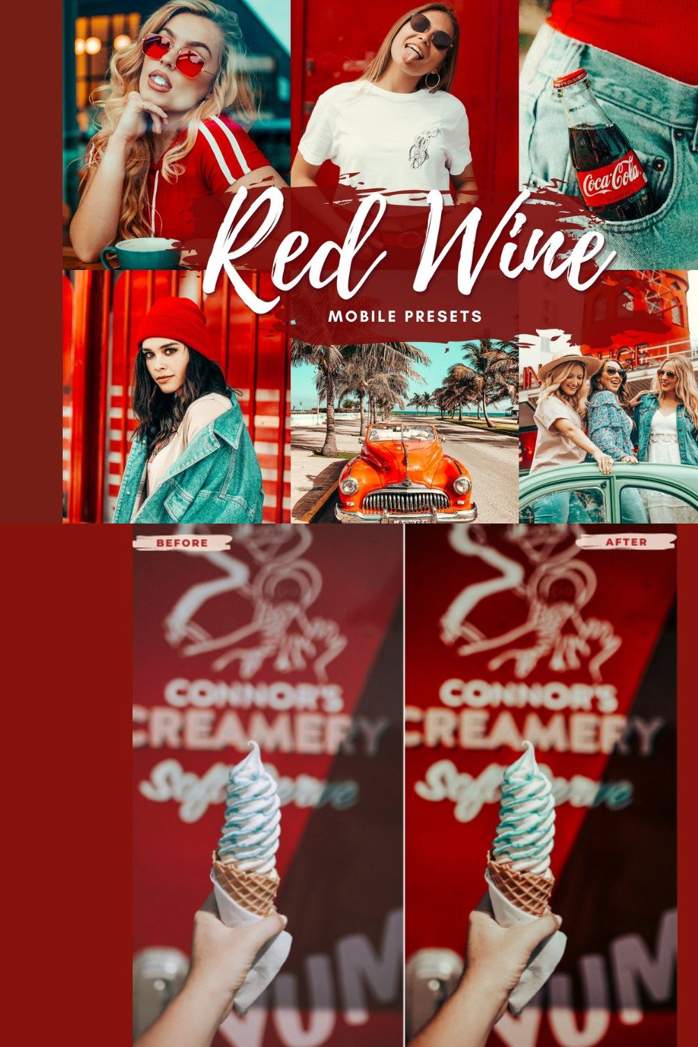 RED WINE Mobile Lightroom Presets pinterest preview image.