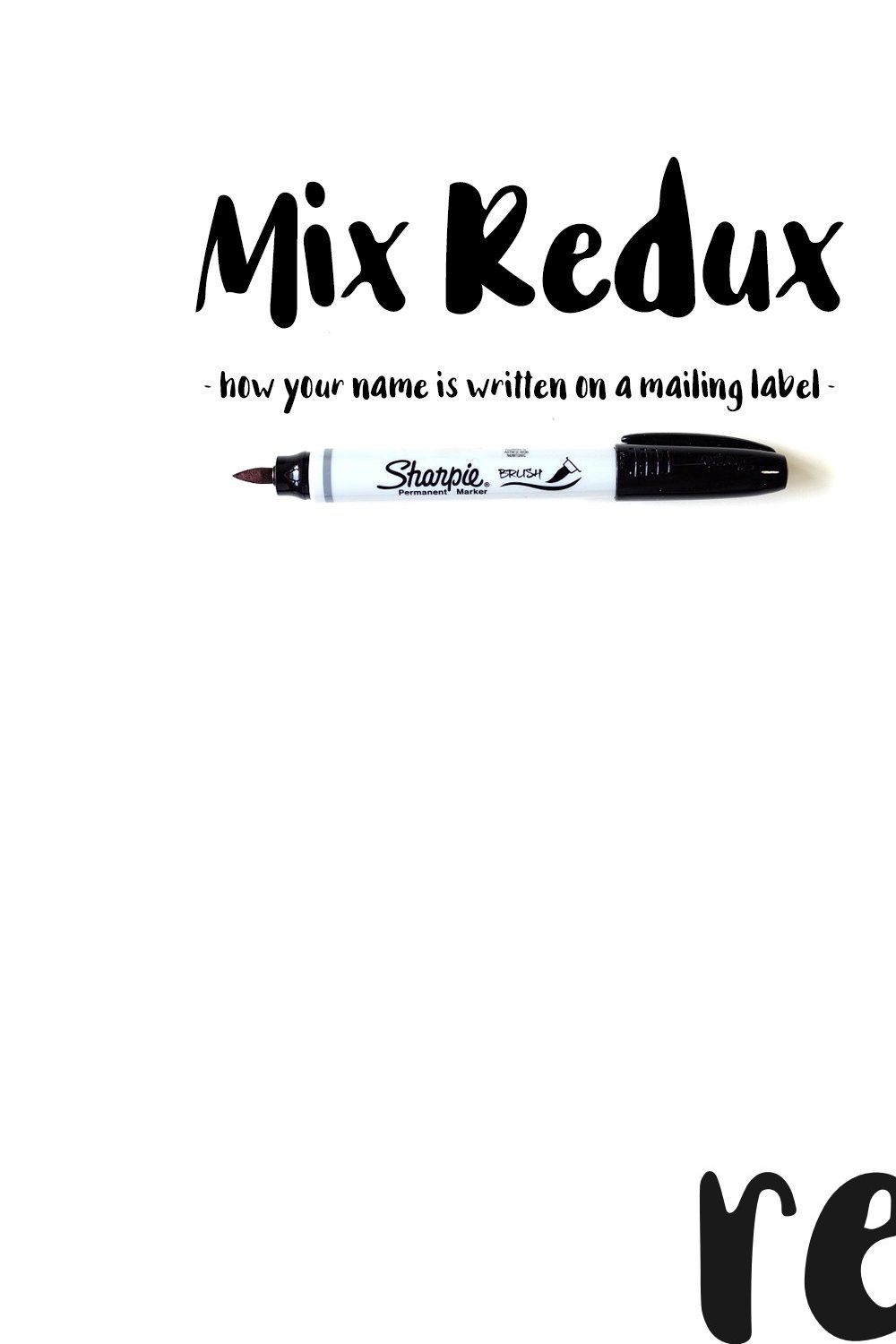 Redux — A Handwritten Font pinterest preview image.