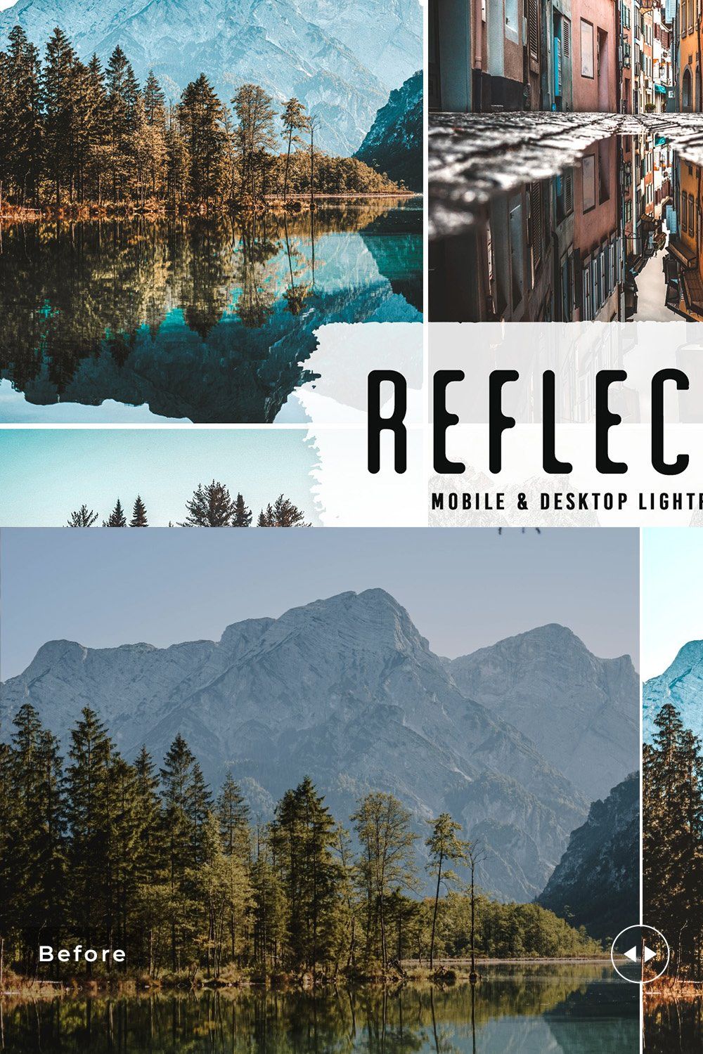 Reflection Pro Lightroom Presets pinterest preview image.