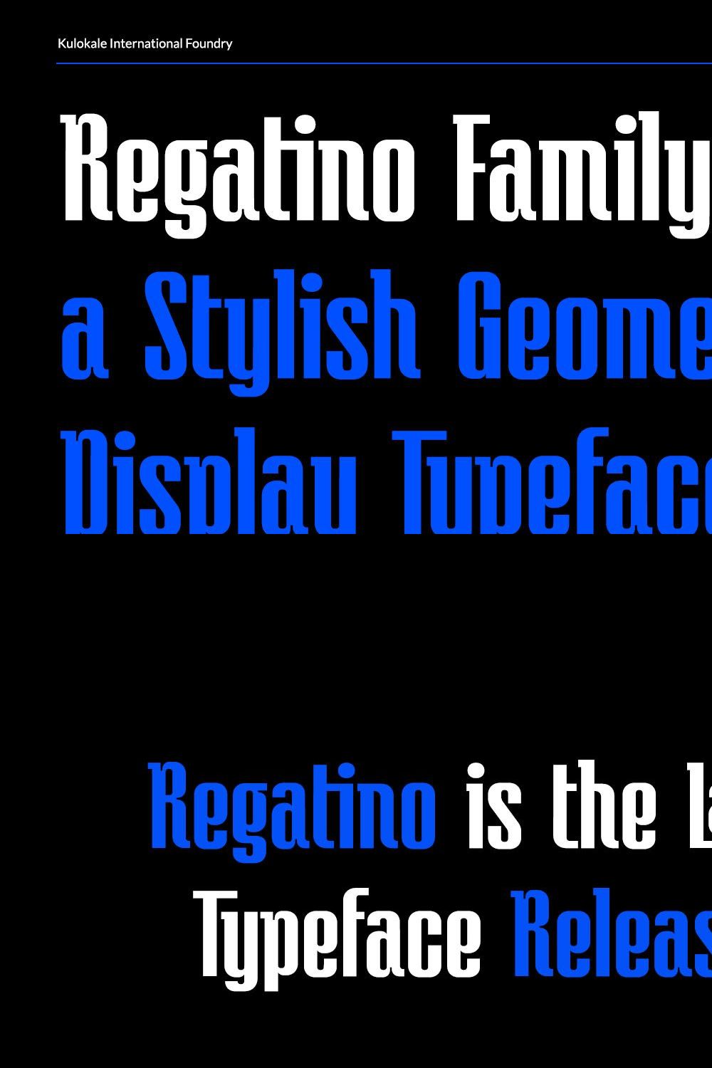 Regatino Geometric Display Font pinterest preview image.