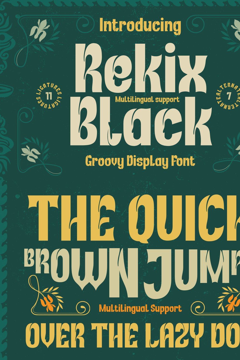 Rekix Black | Groovy Retro Font pinterest preview image.