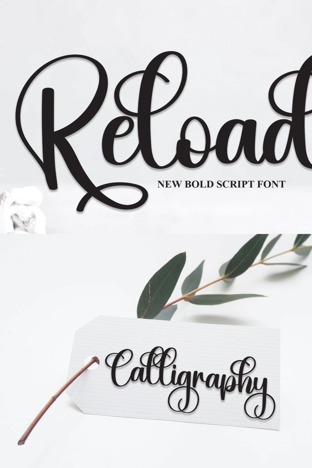 Reload | Script Font pinterest preview image.